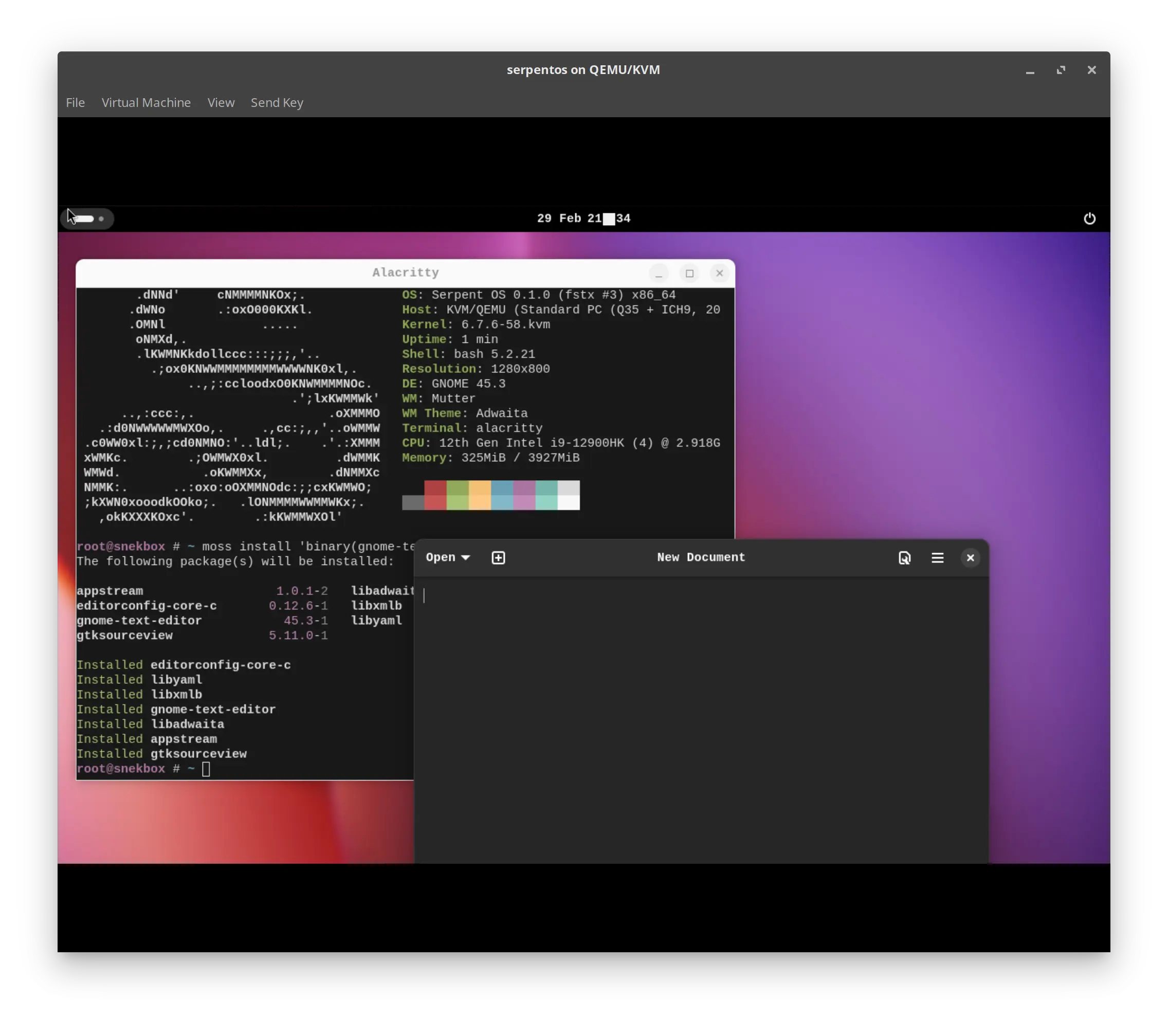 GNOME on Serpent OS